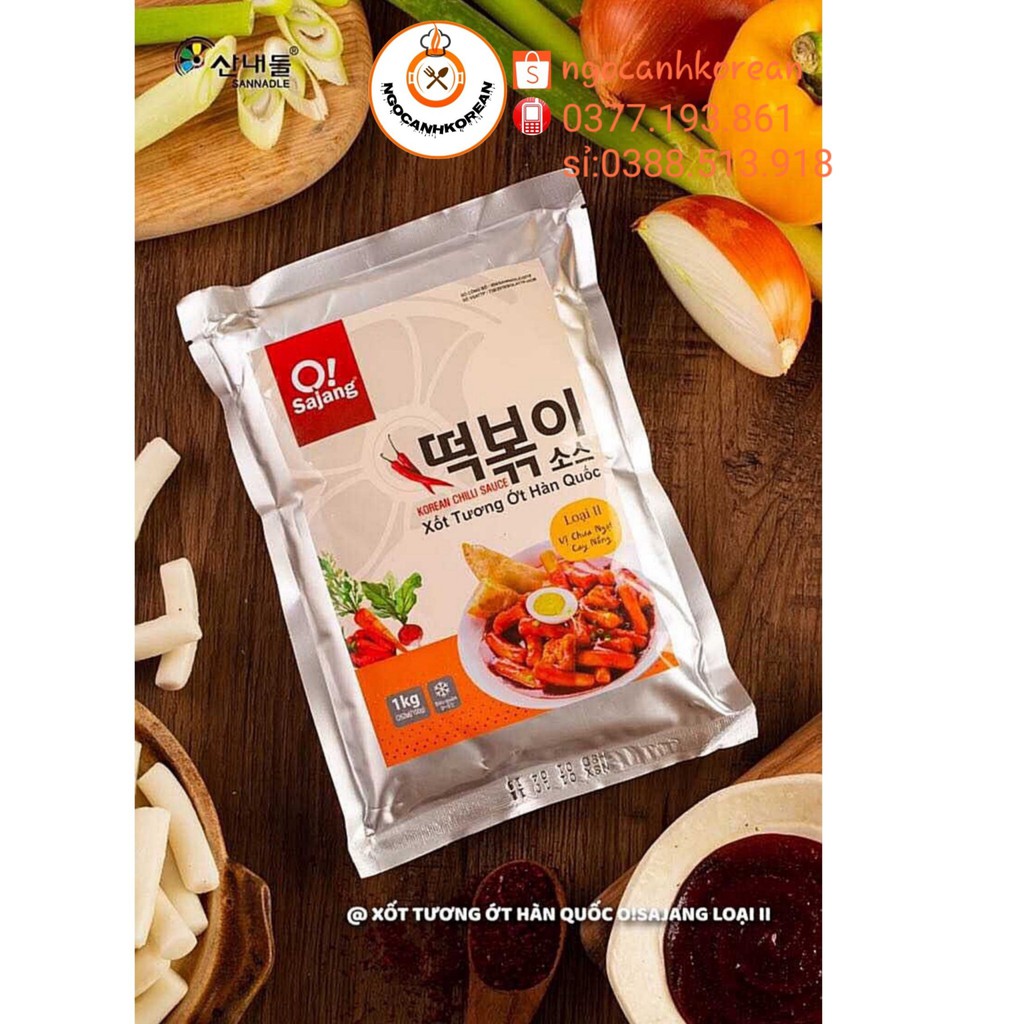 Sốt ớt sẵn nấu tokbokki bánh gạo xào cay Hàn Quốc 1kg
