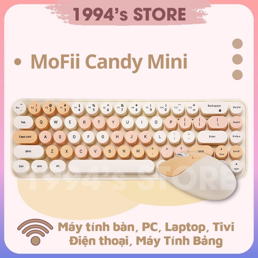 [SẴN] Combo bàn phím giả cơ và chuột không dây MoFii Ferris Mini dùng cho Máy tính bàn, PC, Laptop, Tivi, Máy tính bảng