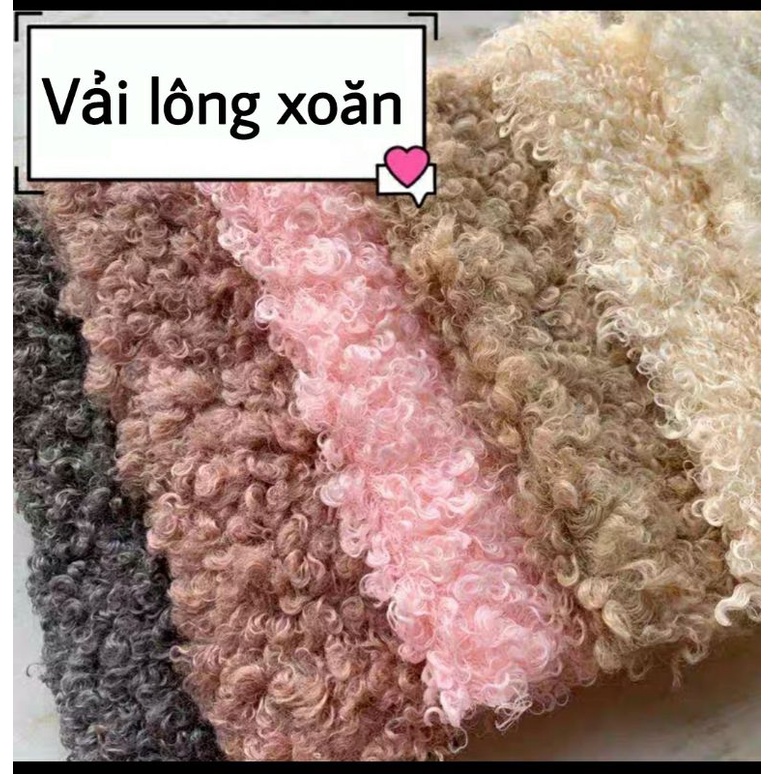 Vải lông xoăn may tóc Doll KPOP