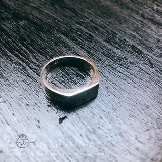 [bạc ta] nhẫn nam kiểu Signet