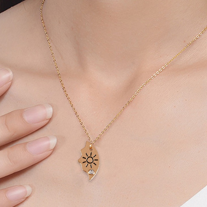 Set 3 Vòng cổ mặt tròn hình mặt trăng và ngôi sao thời trang cho cặp đôi