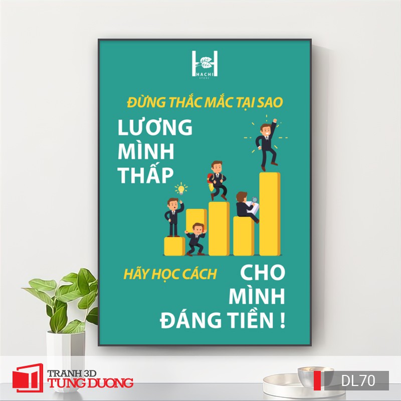 [Giá Xưởng] Tranh treo tường động lực văn phòng câu nói slogan truyền cảm hứng, tranh canvas trang trí DL15