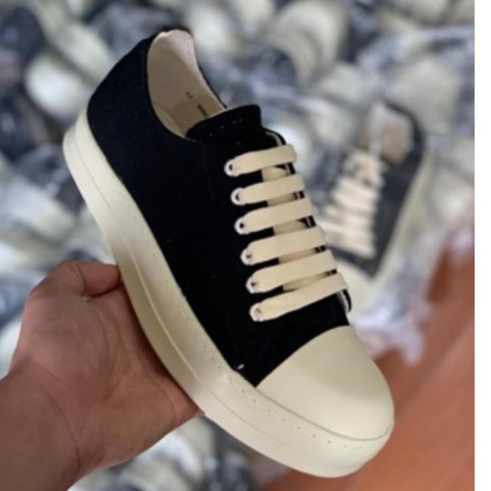 Giày Rick Owen - Giày Sneacker Buộc Dây Cổ Thấp Hàn Quốc Đế Thơm Vani