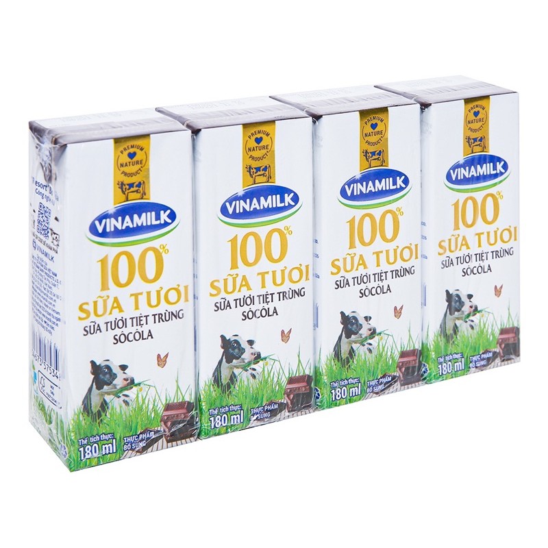 ( Đủ Mùi ) Sữa Tươi Vinamilk - 180ml x 4 hộp