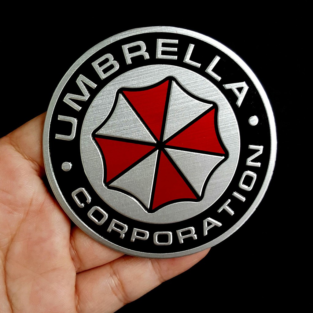 Miếng dán kim loại logo UMBRELLA CORPORATION đường kính 7.5cm