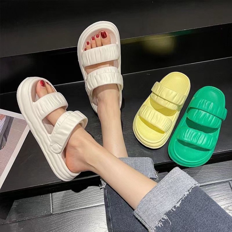 Dép quai hậu nữ siêu nhẹ đi học đi mưa chống nước - Dép sandal 2 quai ngang mang được 2 kiểu - DL165