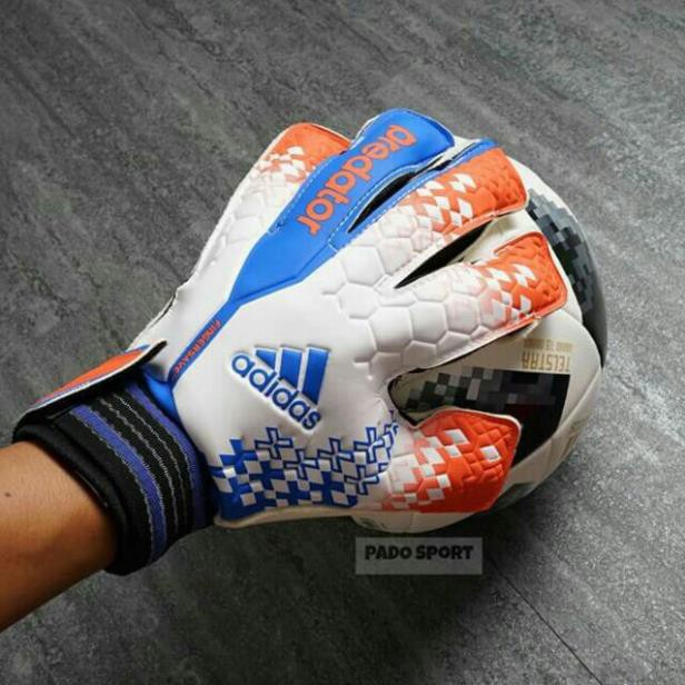 Găng Tay Thủ Môn Predator Trắng Xanh Dương Cam