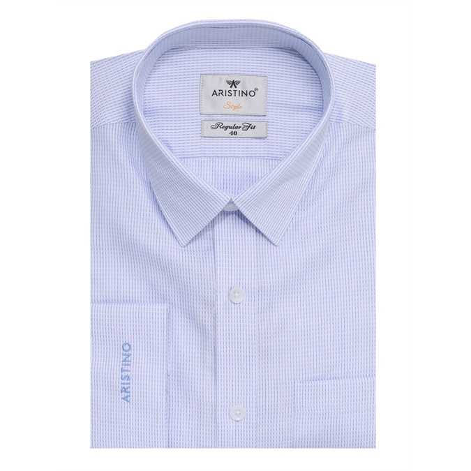 Áo sơ mi dài tay nam Aristino trắng vân from regular tà lượn ALS04508