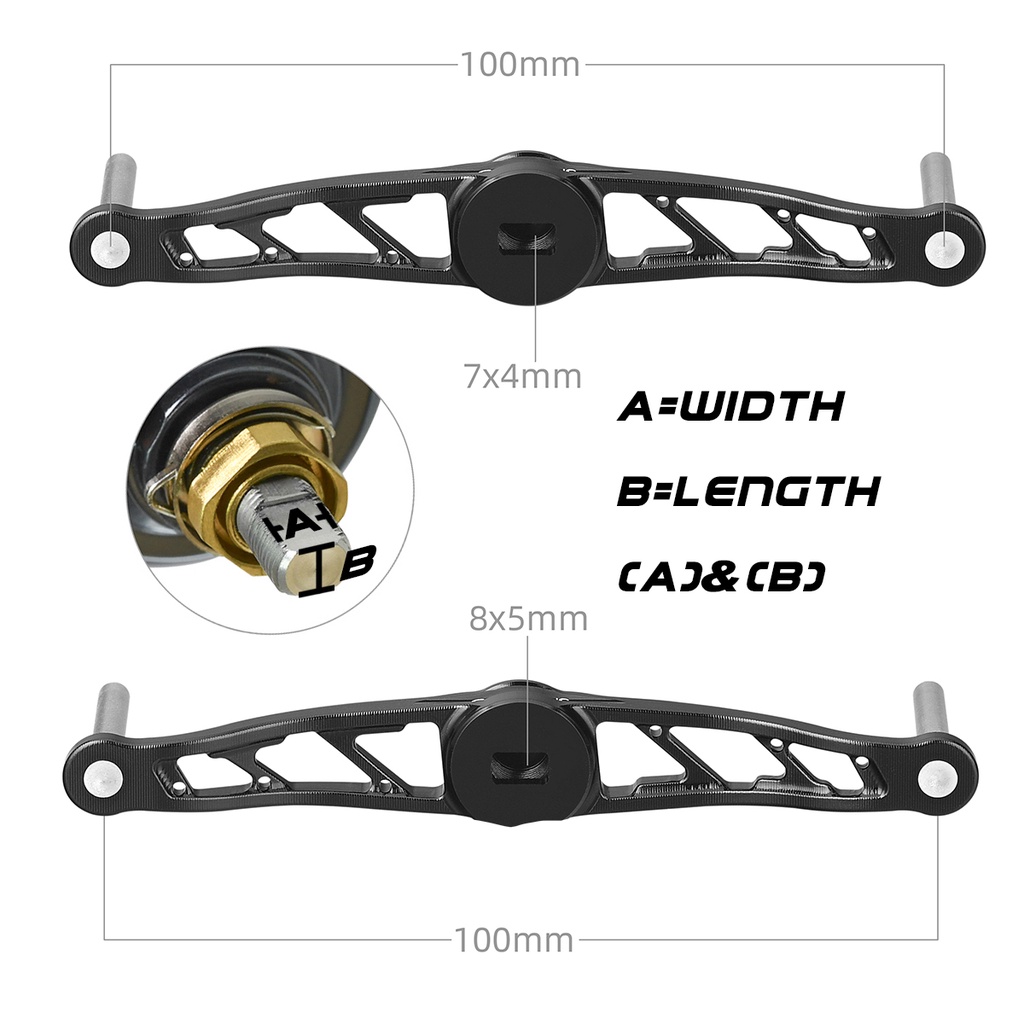 Tay quay máy câu GOMEXUS BDH-A20 CNC 90-100mm được sử dụng cho Shimano Daiwa Abu