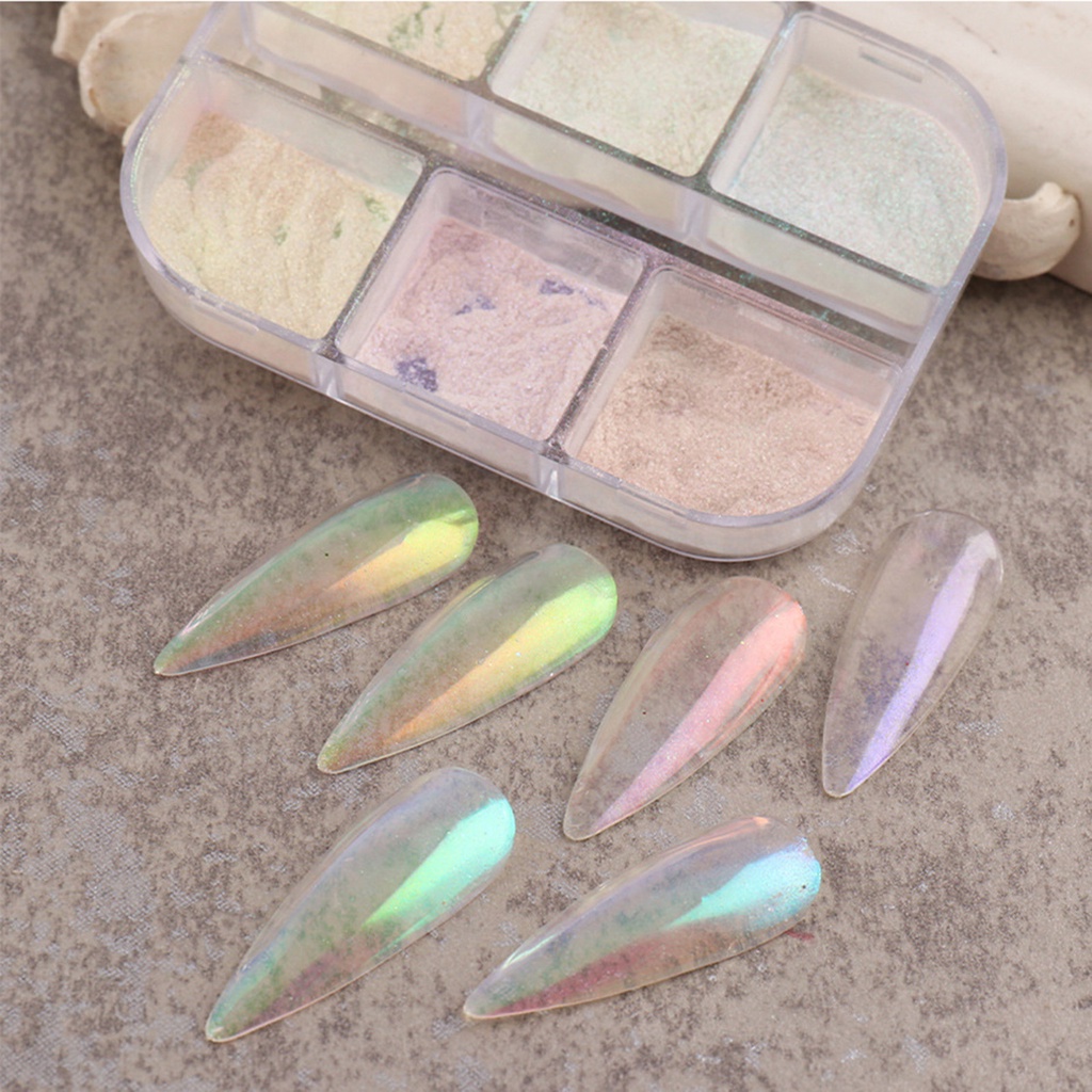 [Hàng mới về] Hộp bột tráng gương lấp lánh trang trí móng tay nghệ thuật thời trang