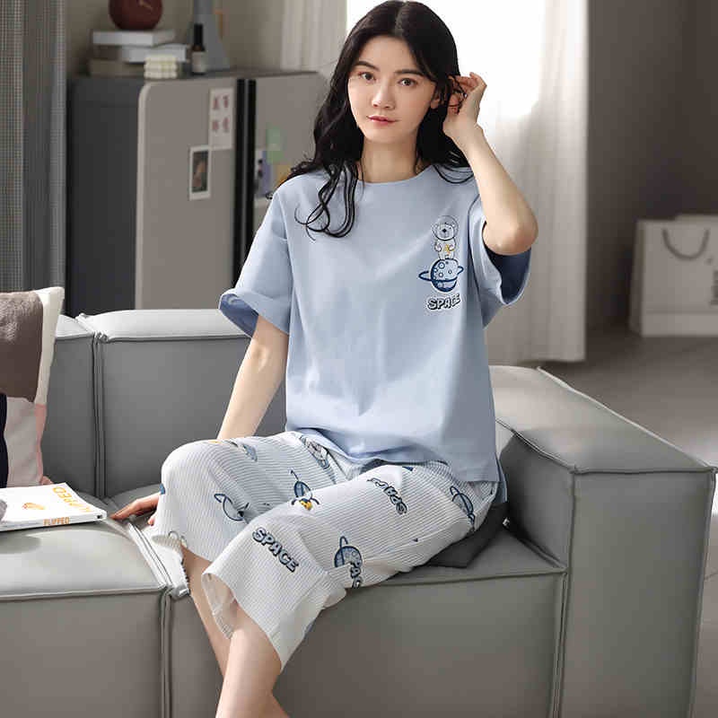 Đồ bộ nữ cotton dáng lửng (nhiều màu)