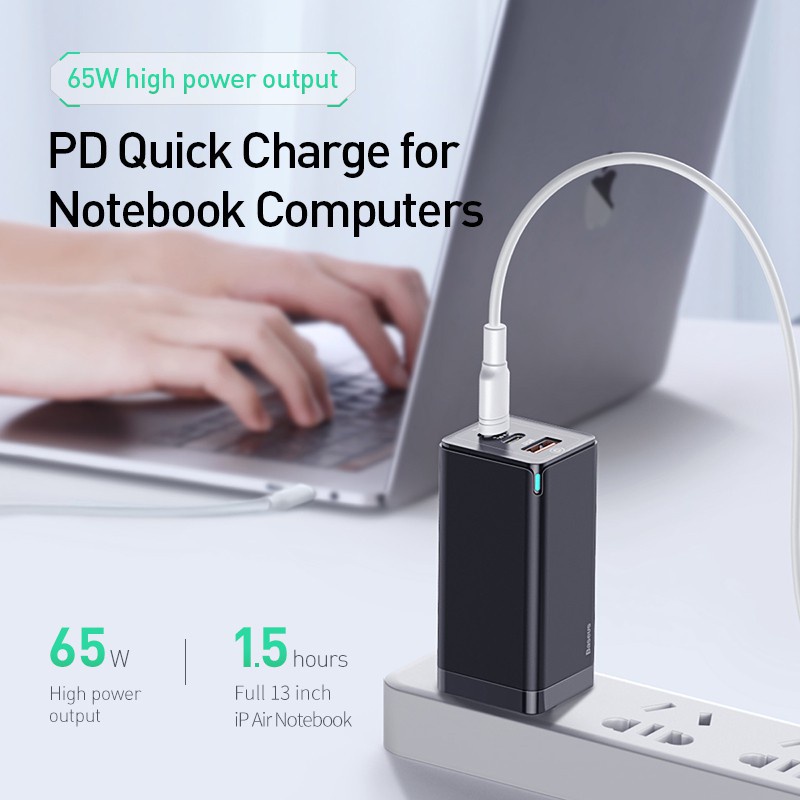 Bộ sạc siêu nhanh Baseus GAN3 GAN5 Pro Technology Quick Charger 65W dành cho Smartphone / Tablet / Macbook / Laptop