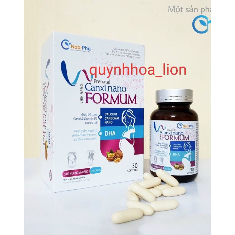 CANXI NANO FORMUM_ Bổ sung canxi, Vitamin D3, DHA cho phụ nữ có thai, cho con bú và người lớn