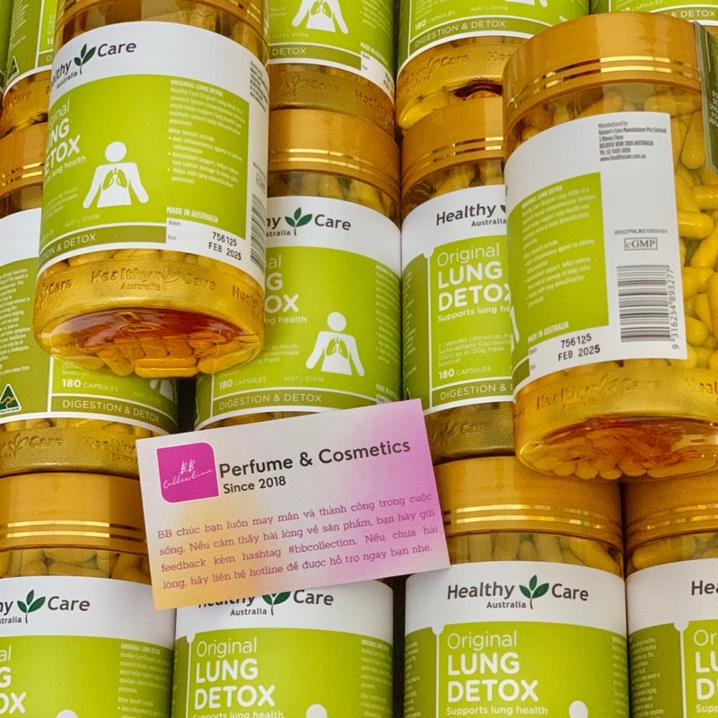 Thải độc phổi Lung detox healthycare 180 viên Úc