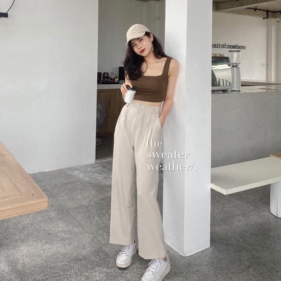 Áo 2 dây bản to có mút ngực dáng croptop- áo dây có đệm ngực chất zip co dãn cao cấp LACO03