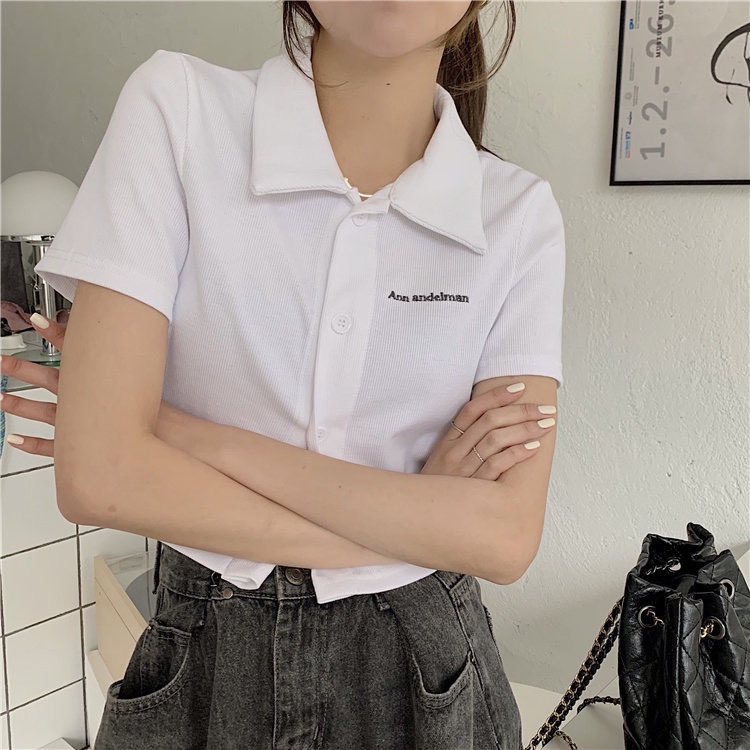 Áo polo Ngắn Tay Phong Cách Hàn Quốc Thời Trang Cho Nữ