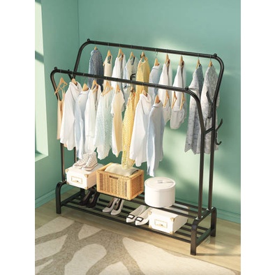 Giá Treo Quần Áo  2 Thanh Treo Đồ Có Móc