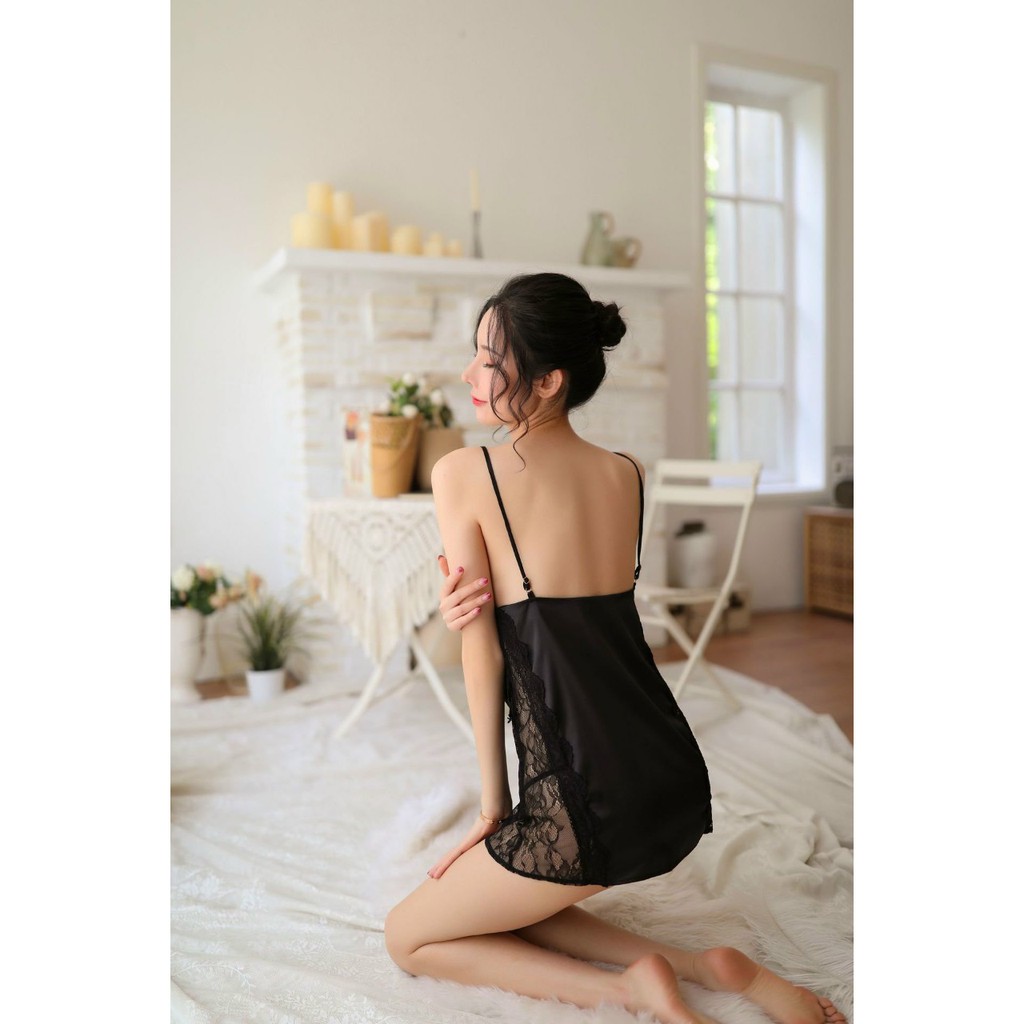 Váy/Đầm Ngủ Pha Ren Eo 5160 Quý Phái -Tặng Chíp Lọt Khe