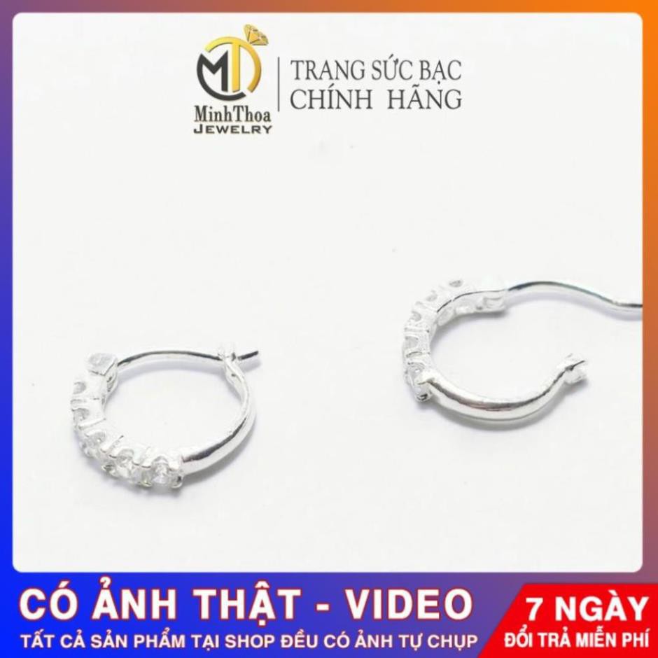 Bông tai, Khuyên hoa tai bạc đính đá ôm sát tai phong cách Hàn Quốc Thoa JEWELRY