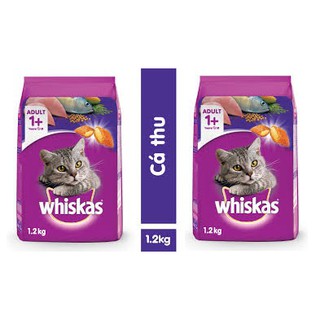 2 gói thức ăn mèo whiskas vị cá thu gói 1,2kg