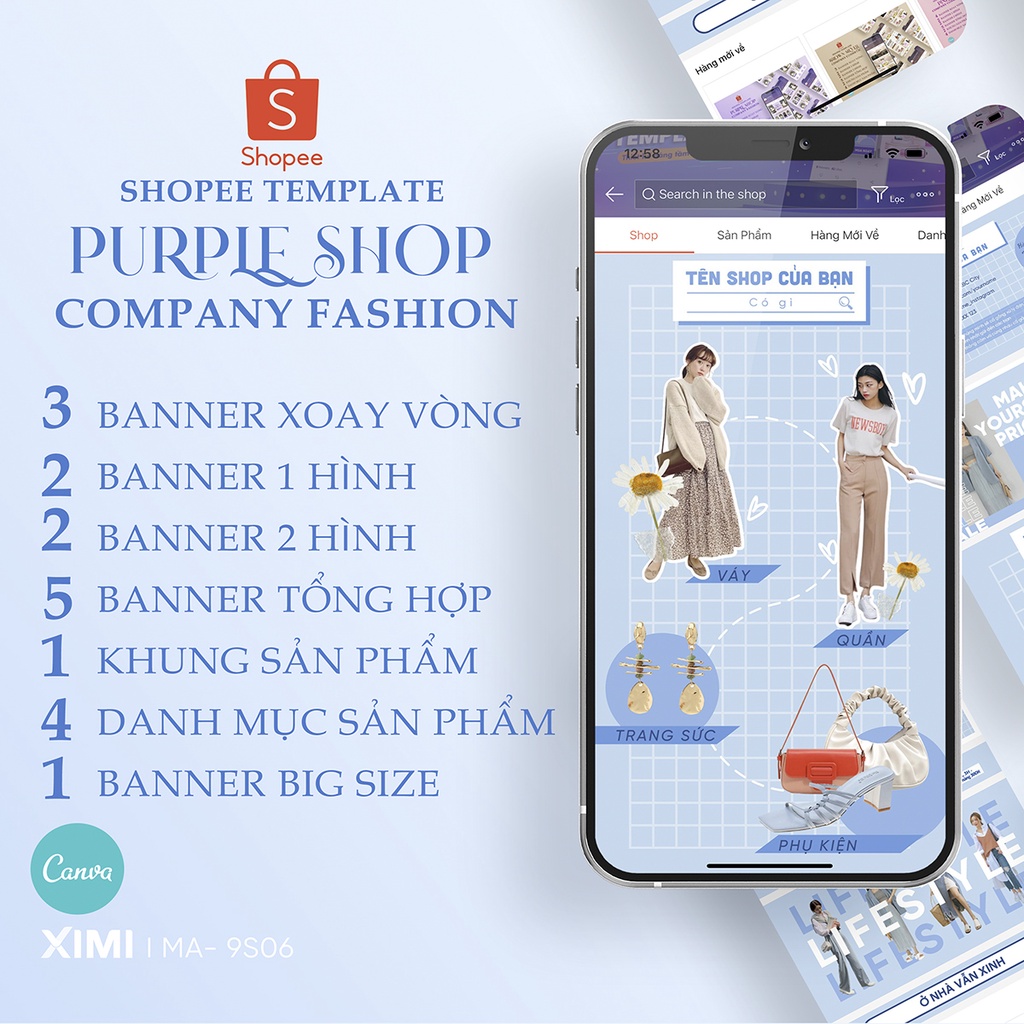 9S06I Template Shopee Korean Blue Fashion - Tông xanh dành cho thời trang