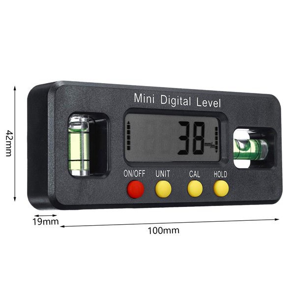 Thước Nivo,Ni vô cân bằng đo góc điện tử có nam châm dài 100mm sẵn pin- thước đo góc nghiêng điện tử