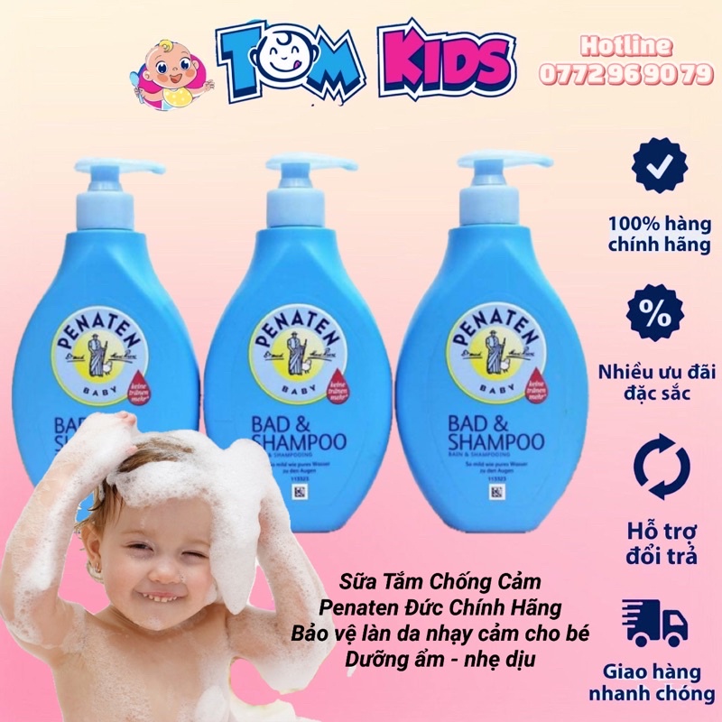 Sữa tắm gội chống cảm 2 trong 1 Penaten Baby 400ml (dạng vòi)