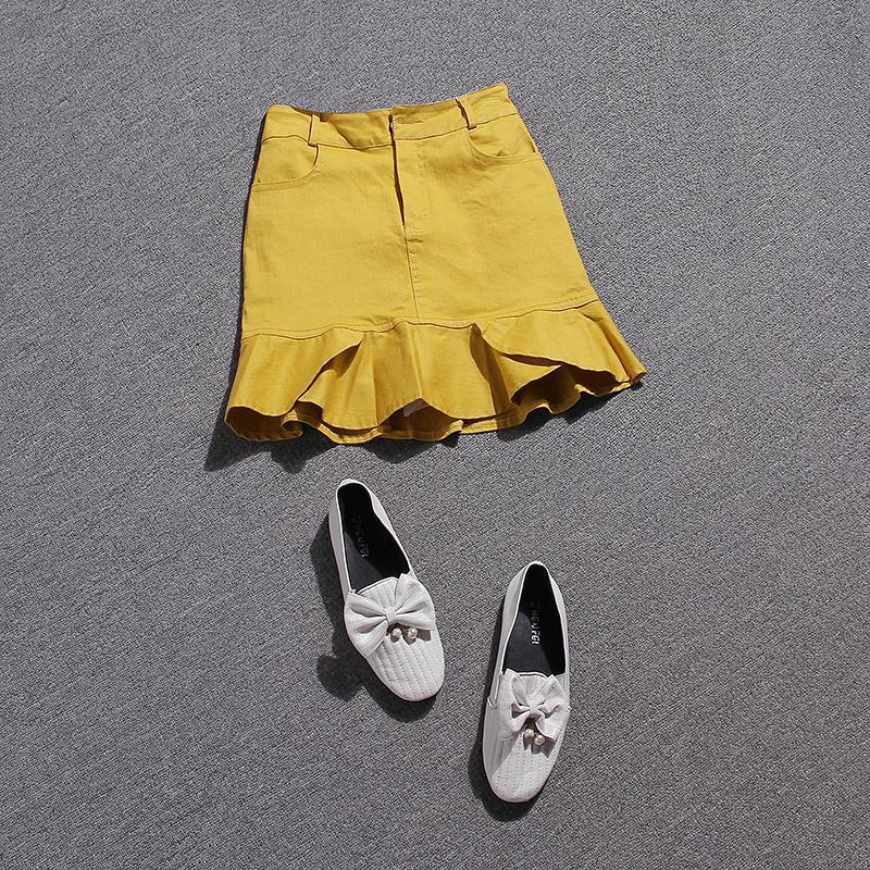 Chân Váy Denim Phối Bèo Xinh Xắn Dành Cho Nữ | BigBuy360 - bigbuy360.vn