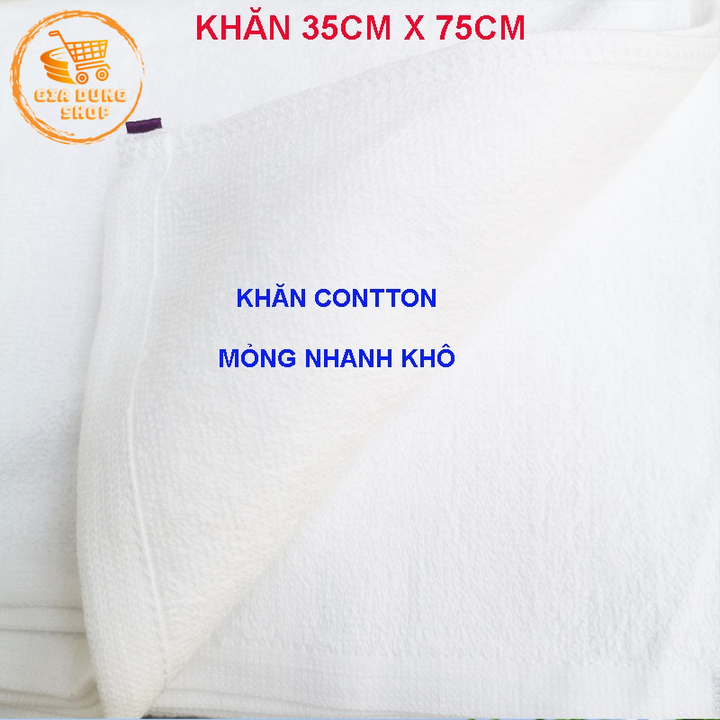 Khăn Lau Khăn Gội Đầu Vải Cotton Nhanh Khô Siêu Thấm Hút Kích Thước 35 x 75cm
