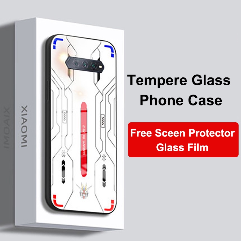 Dành Cho Cá Mập Đen 4 4s Ốp Lưng Kính Cường Lực Full Cover GUNDAM Thiết Kế Dành Cho Xiaomi BlackShark4 Pro Dành Cho Cá Mập Đen 4s Pro 4sPro