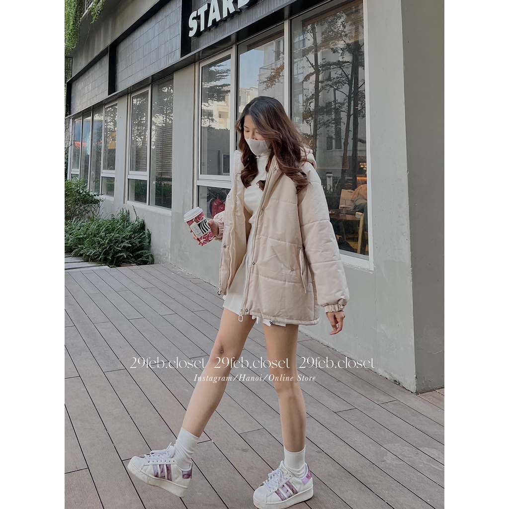 [Ảnh thật/Video] Áo khoác phao béo có mũ chất trượt lì - A2 - 29feb.closet | BigBuy360 - bigbuy360.vn