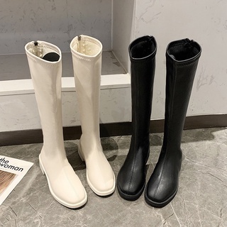 Bốt đùi da lì đế cao 3cm dễ phối đồ