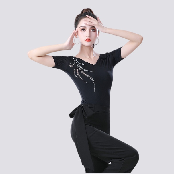 Áo Khiêu Vũ latin Ngắn Tay Thời Trang Dành Cho Nữ