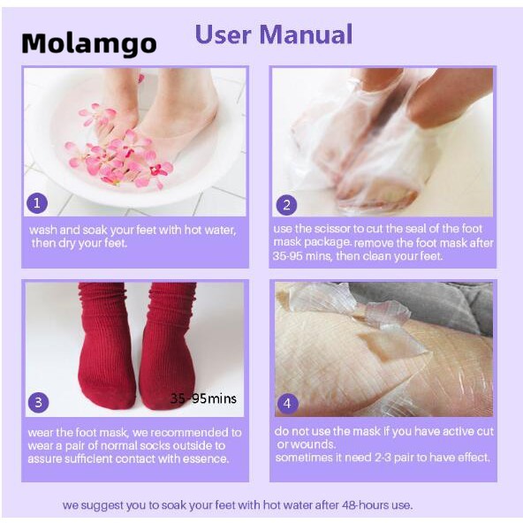 MOLAMGO Mặt nạ lột cho bàn chân giúp tẩy tế bào chết thương hiệu EFERO