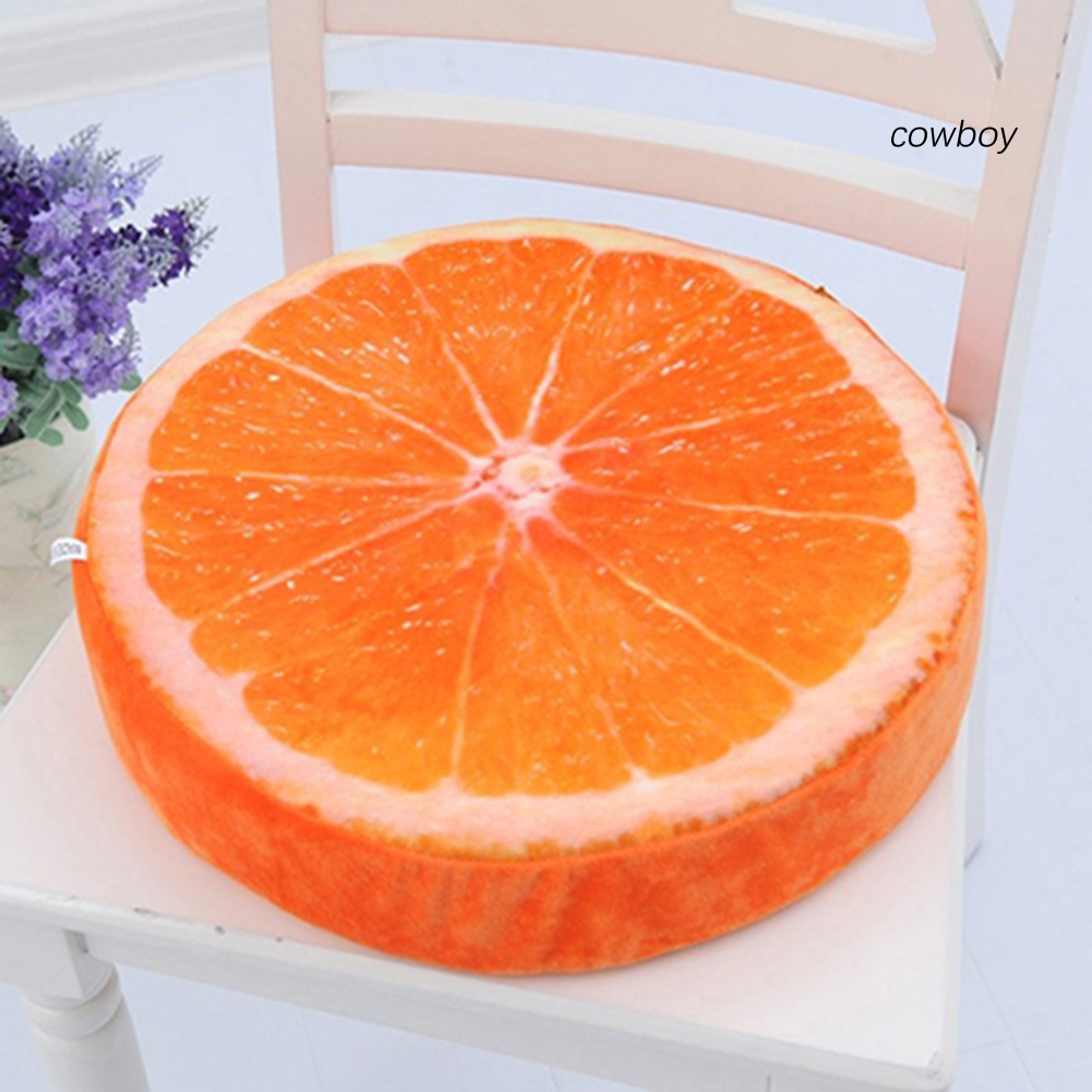 COW|Soft Round Pillow Plush Cushion Orange Kiwi Watermelon Fruit Toys Seat Pad