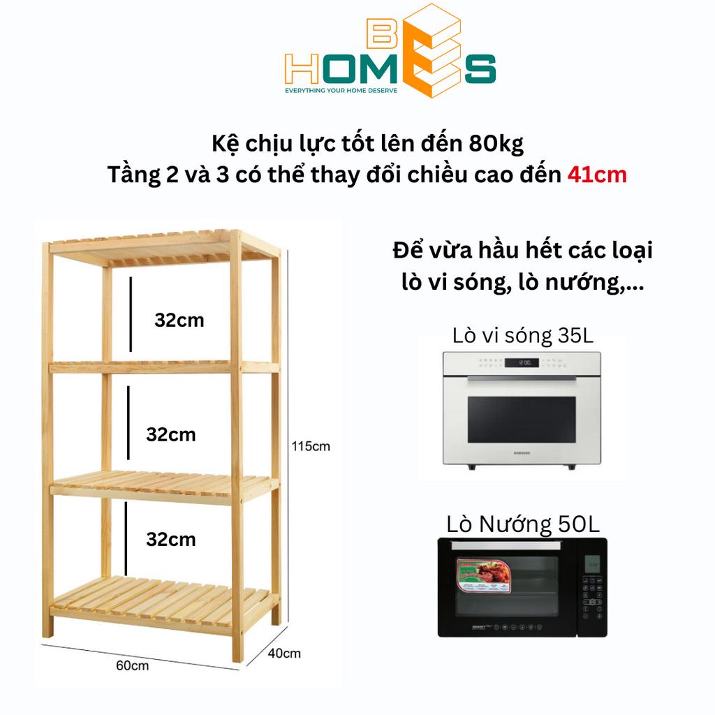 Kệ lò vi sóng gỗ Behomes 4 tầng