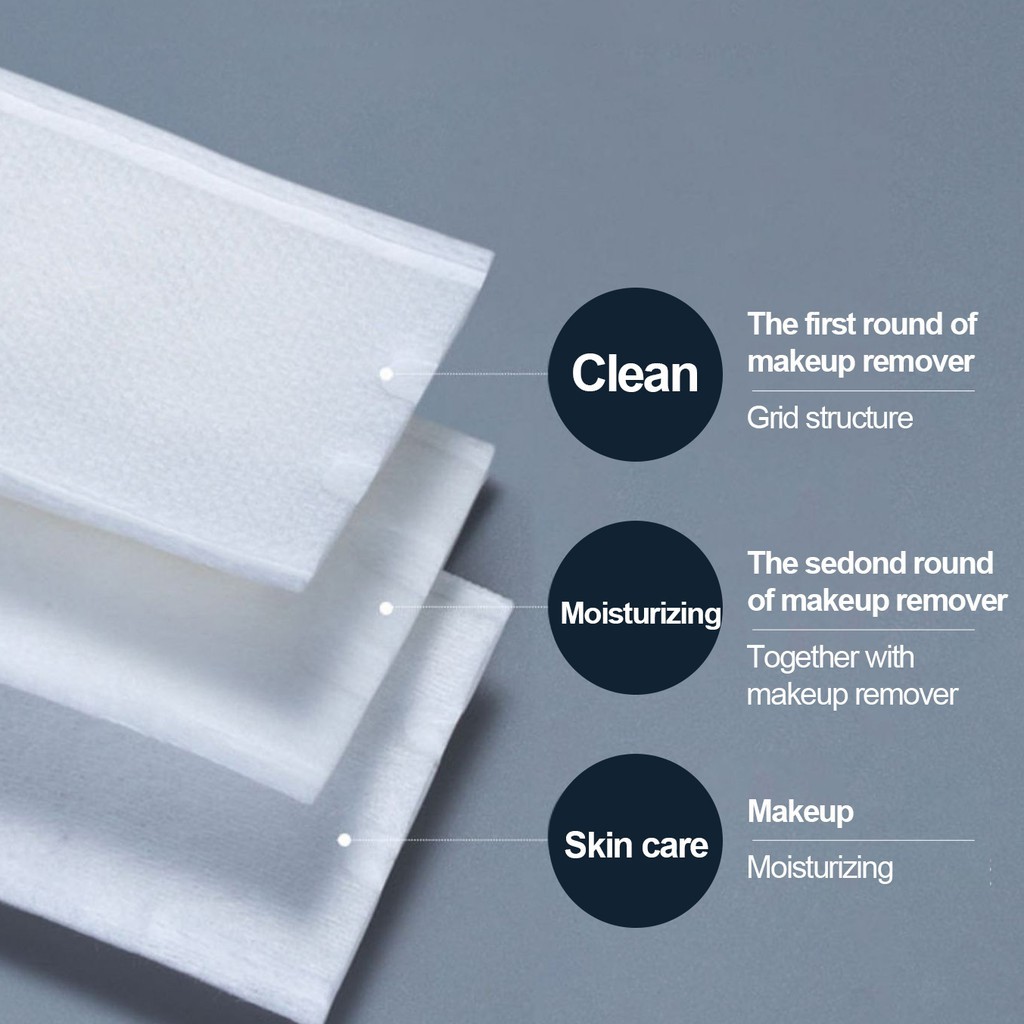 BÔNG TẨY TRANG 3 LỚP COTTON 80miếng/hộp BLUEMAN có tác dụng kép nhẹ nhàng dùng một lần dành cho nam