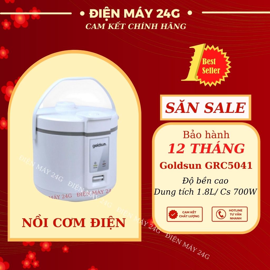 Nồi cơm điện GOLDSUN 1,8L lòng nồi nhôm chống dính 2 mặt chức năng ủ ấm 3D giữ nguyên hương vị thơm ngon hàng chính hãng