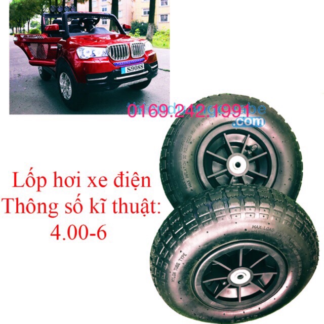 Bánh Hơi Xe Điện Trẻ Em [ TẶNG KÈM KHẨU NỐI ] ( 4.00-6 12inches )