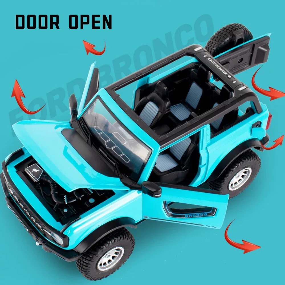 Mô Hình Xe Hơi Ford Bronco Bằng Hợp Kim Có Đèn Và Âm Thanh Tỉ Lệ 1: 24