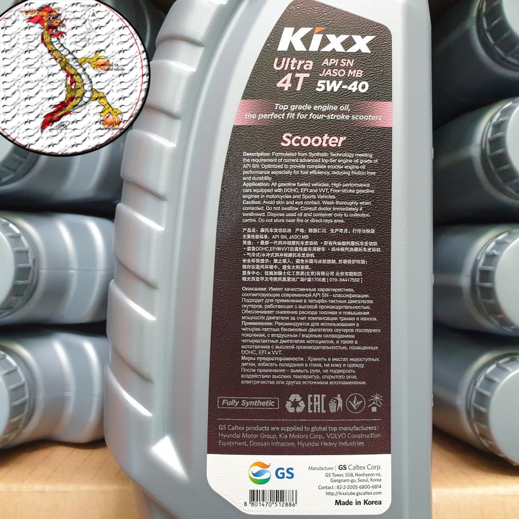 Nhớt Kixx Ultra 4T 5W40 Scooter 800ml 100% Tổng Hợp, nhớt xe tay ga kixx 5W40 nhớt tổng hợp giá rẻ