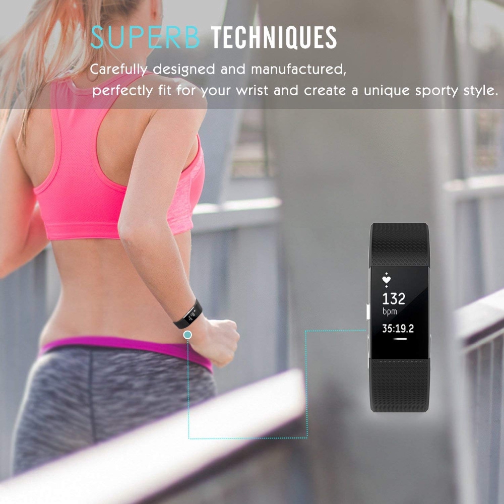 Dây đeo silicon chuyên dụng thay thế cho đồng hồ thể thao Fitbit Charge 2