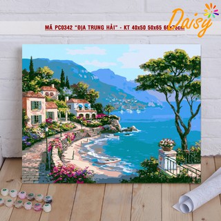 Tranh treo tường tự tô màu số hóa DAISY Tranh Bình yên góc phố C016
