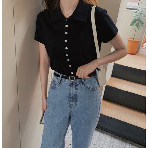 Áo Thun Cổ Bẻ Ngắn Tay Thời Trang Sành Điệu 43973