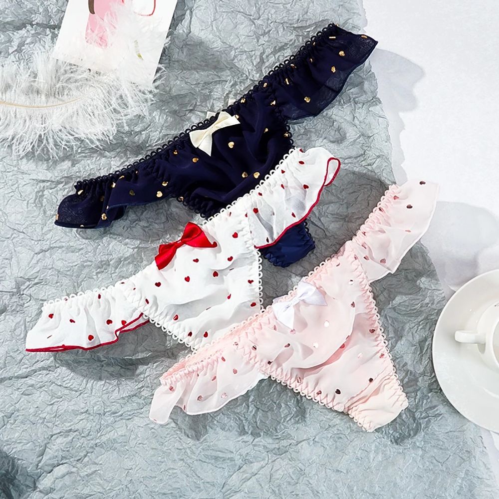 Quần lót lưng thấp đính nơ hình trái tim dễ thương quyến rũ dành cho nữ BACK2LIFE