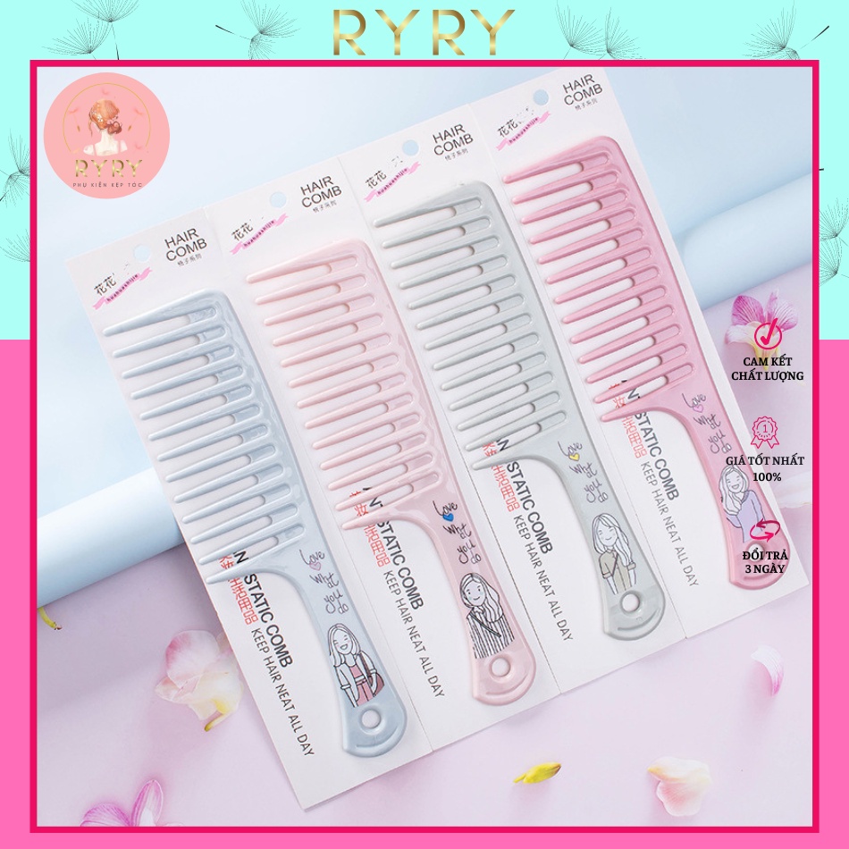 Lược Chải Tóc Răng Thưa, Răng Thường, Chải Chấy, Chải Trí, Chải Đuôi Ngựa Dễ Thương Tiện Dụng
