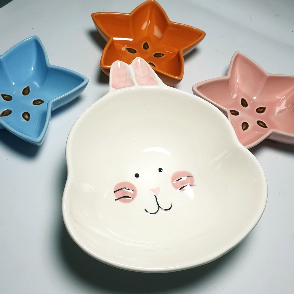 Bát Ăn Dặm Cho Bé Hình Thỏ Trắng Dễ Thương, Chén Ăn Dặm Kiểu Nhật Cao Cấp