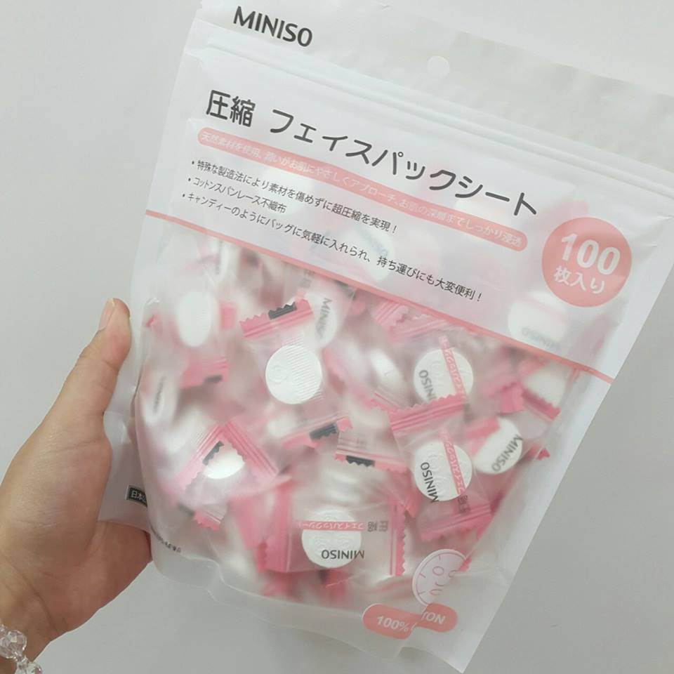 Mặt nạ nén Miniso Nhật Bản túi 100 viên BÁN LẺ
