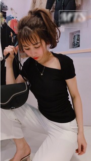 Áo kiểu bozip cổ chéo
