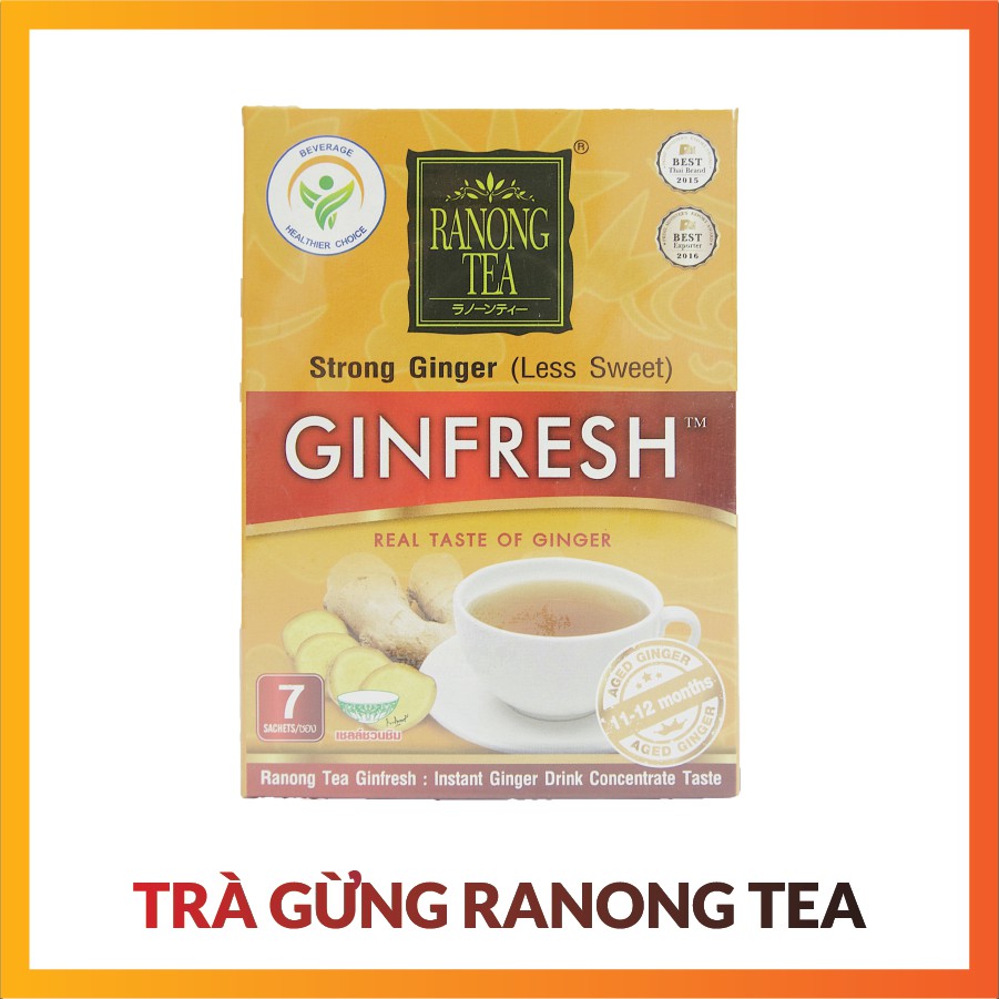 Trà gừng Ranong Tea Strong ginger (mật ong,có đường)
